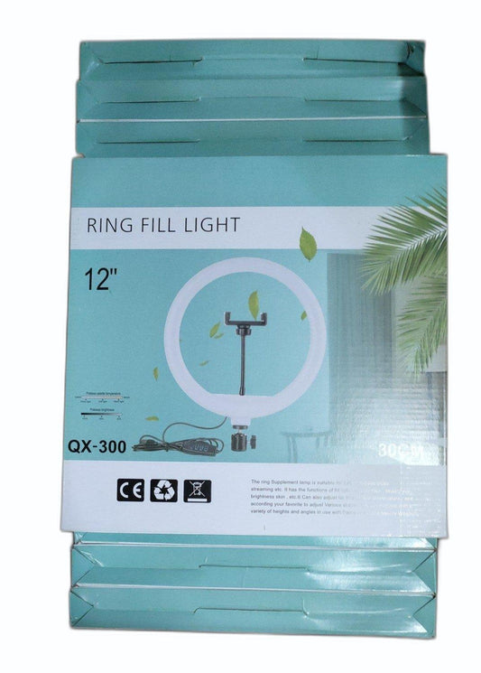 12 Inch LED Ring Fill Light with Mobile Holder